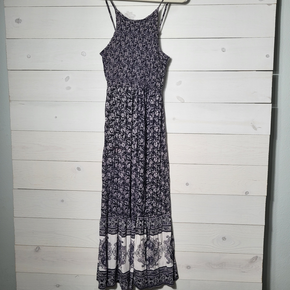 Gypsy Love Wide Leg Jumpsuit Floral Smocked BOHO Romper.